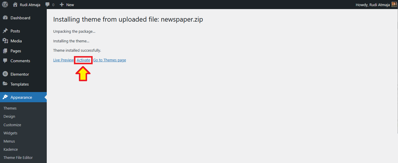 2 Beginner-Friendly WordPress Theme Install Methods 10 Activate The New Theme