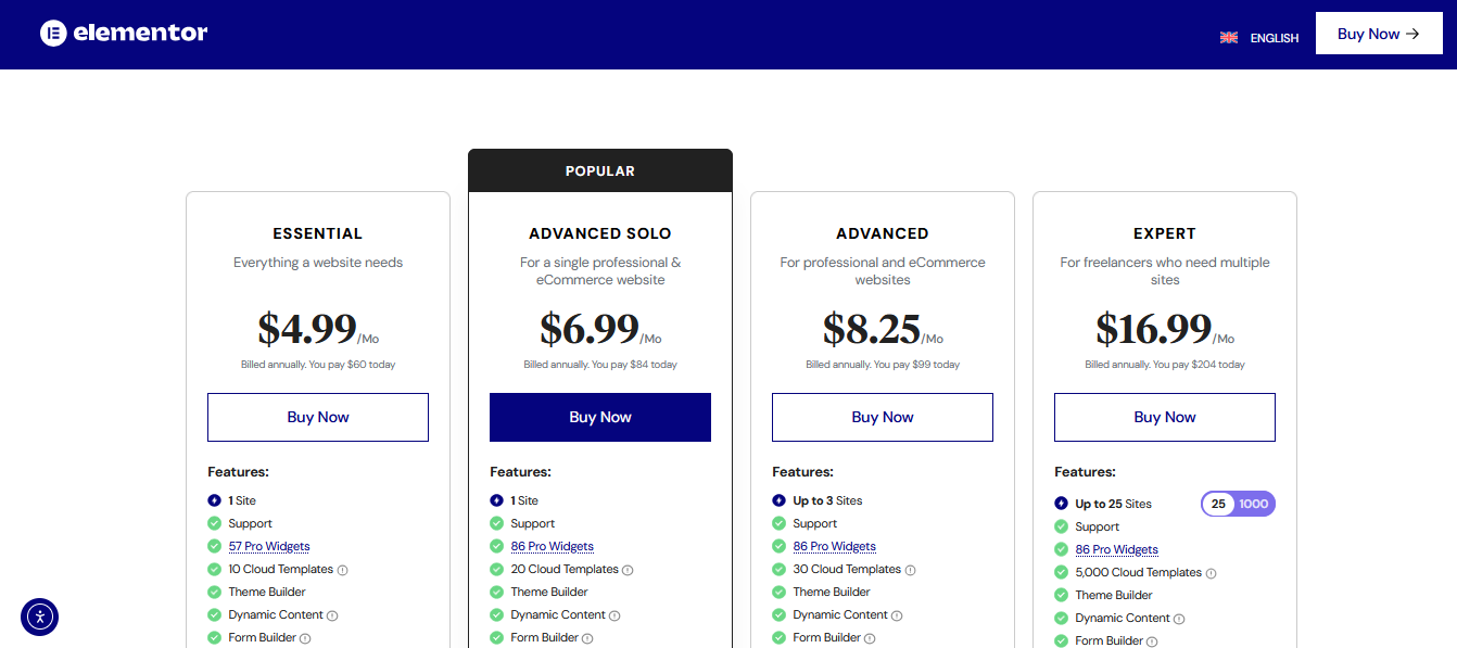 How to Create a Custom 404 Page: Step-by-Step 2 Elementor Pro Pricing Plans