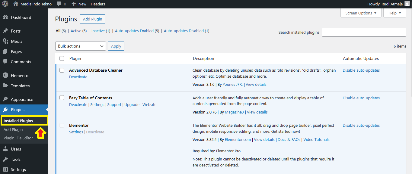 2 Easy Ways to Install WordPress Plugins 6 Plugins Intalled Plugins