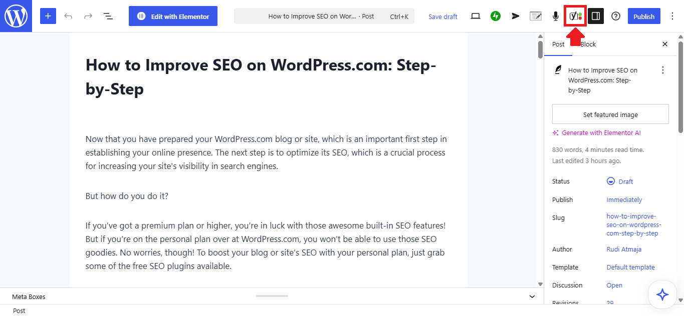 how to optimize seo on WordPress.com
